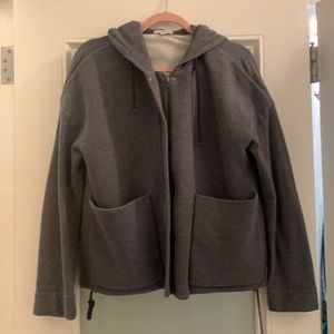 James Perse Hoodie Jkt zip front deep pocket